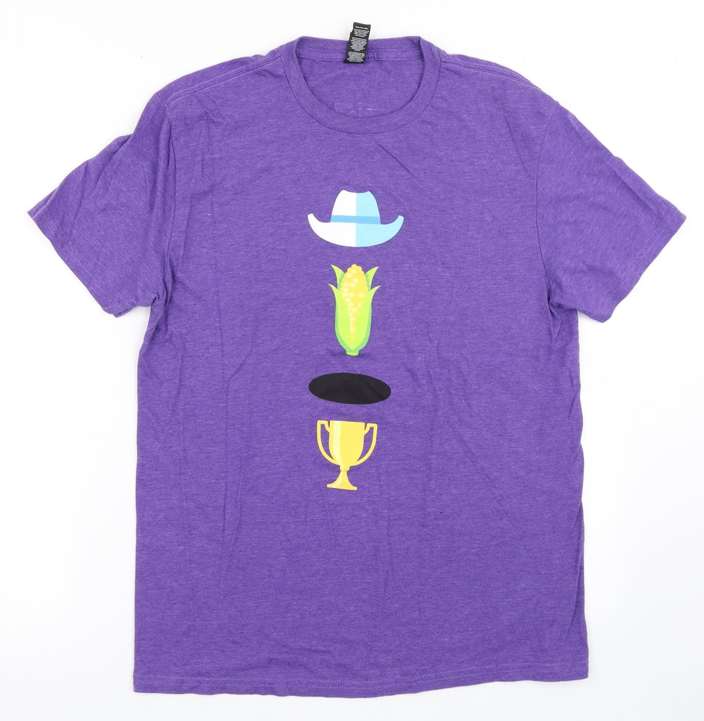 District Mens Purple  Cotton  T-Shirt Size S Round Neck