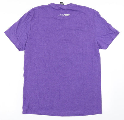 District Mens Purple  Cotton  T-Shirt Size S Round Neck