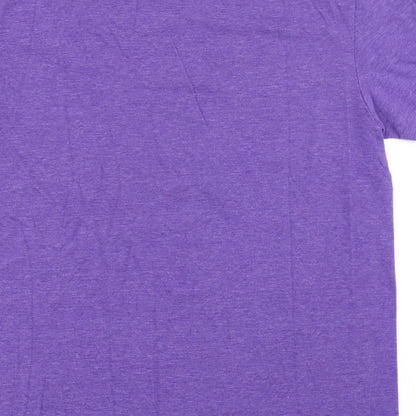 District Mens Purple  Cotton  T-Shirt Size S Round Neck