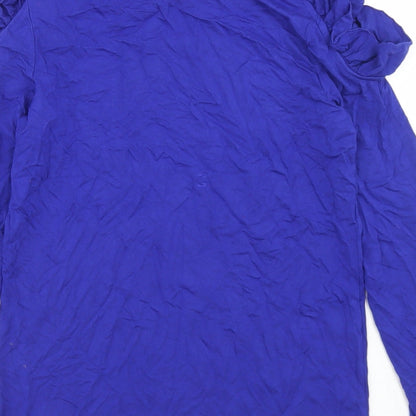 Marks and Spencer Girls Blue  Viscose Basic T-Shirt Size 12-13 Years Round Neck  - Cold Shoulder