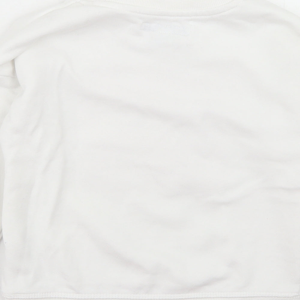 Primark Girls White  Cotton Pullover Sweatshirt Size 4-5 Years   - Dream Shine Smile
