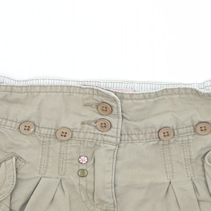 Lisa Rose Girls Beige  Cotton Cargo Skirt Size 2 Years  Regular Button