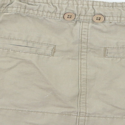 Lisa Rose Girls Beige  Cotton Cargo Skirt Size 2 Years  Regular Button