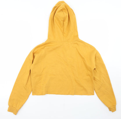 915 Generation Girls Yellow  Polyester Pullover Hoodie Size 12-13 Years   - State Of New York, Cropped