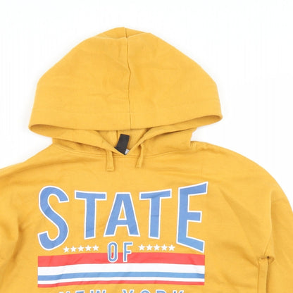 915 Generation Girls Yellow  Polyester Pullover Hoodie Size 12-13 Years   - State Of New York, Cropped