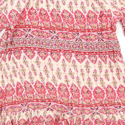 Miss E-vie Girls Pink Paisley Viscose Basic Blouse Size 12 Years Round Neck