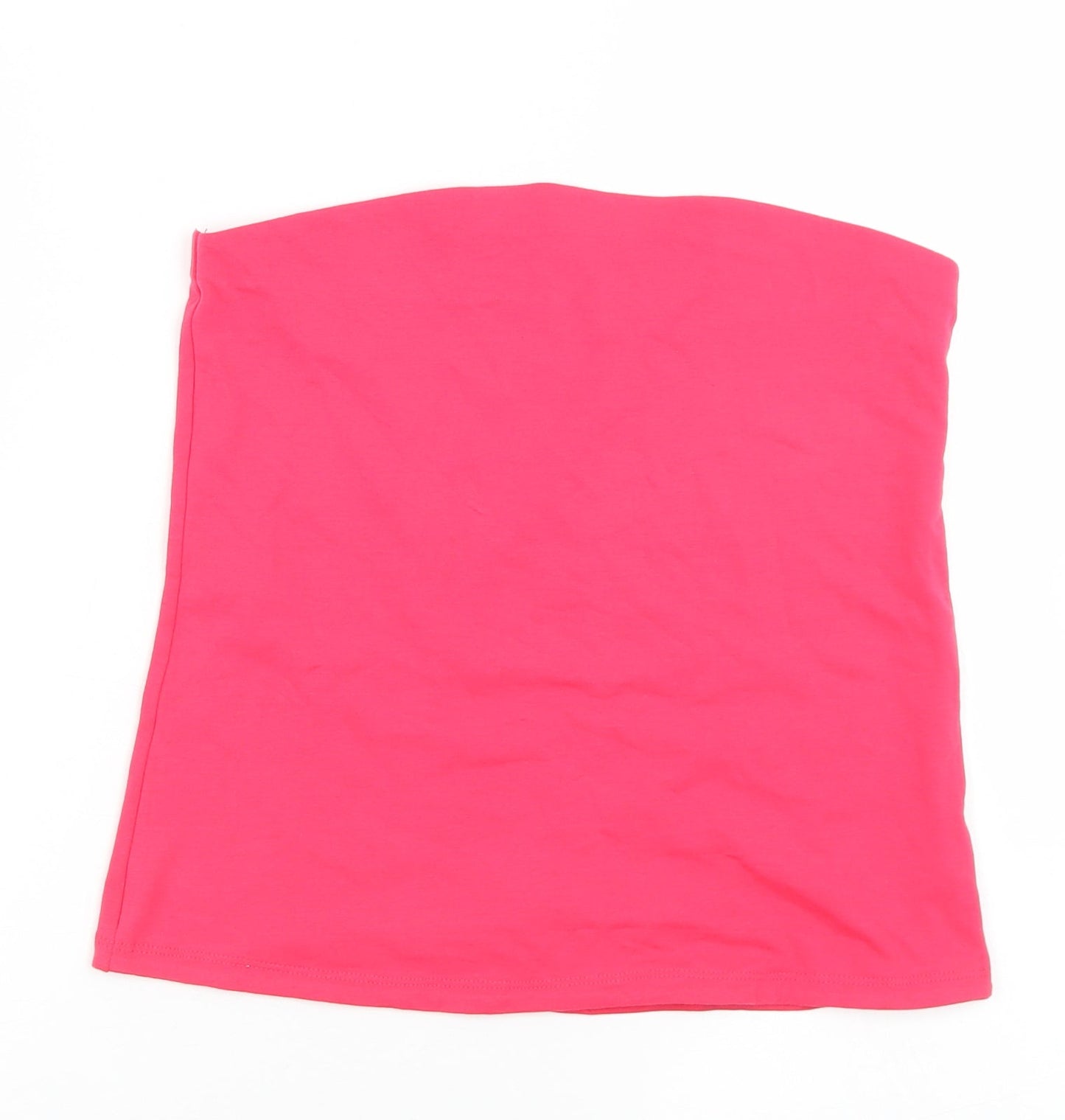 F&F Womens Pink  Cotton Basic T-Shirt Size 12 Square Neck - Bandeau