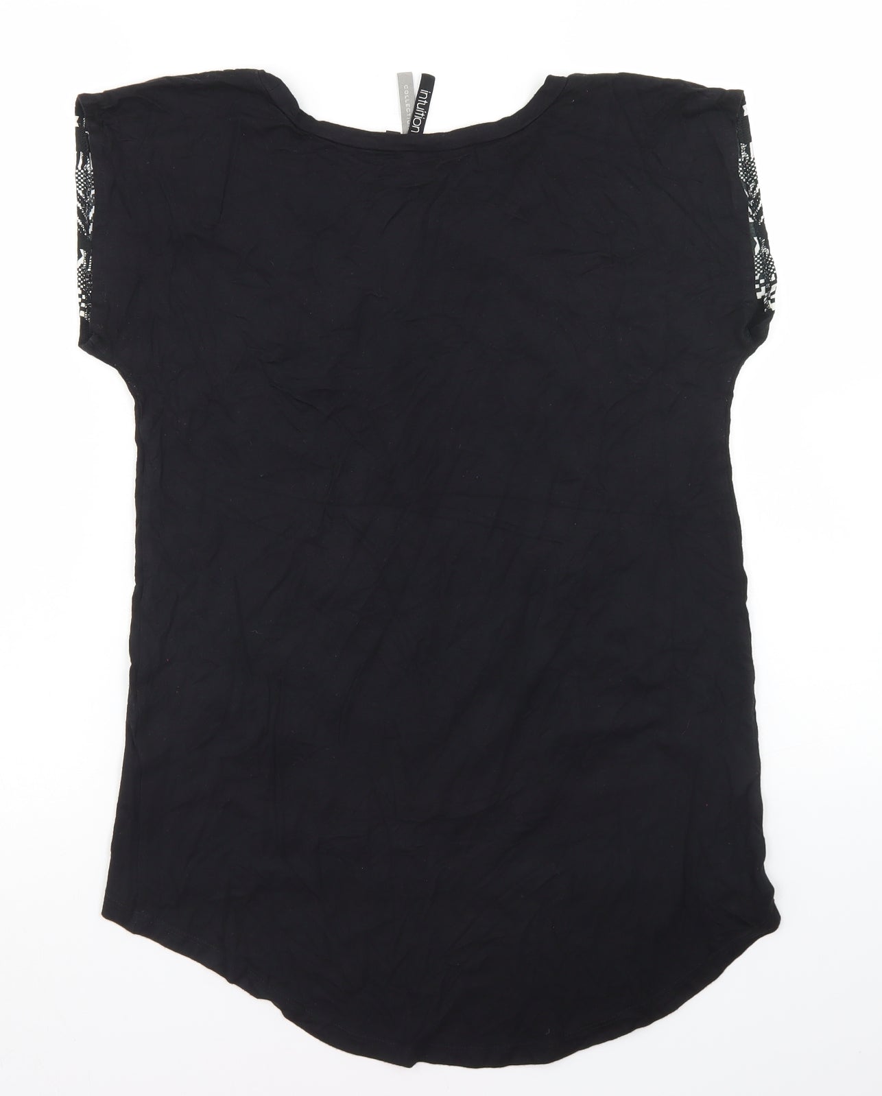 Womens UK Size 12 Intuition Black Basic T-Shirt