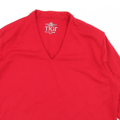 Womens UK Size 14 Tigi Red Basic T-Shirt