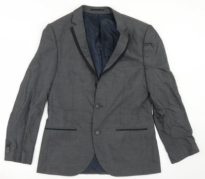Mens UK Size 38 River Island Regular Grey Suit Jacket