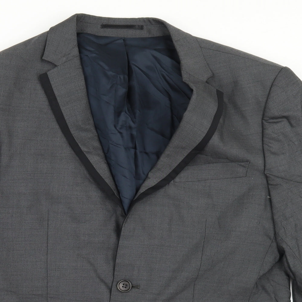 Mens UK Size 38 River Island Regular Grey Suit Jacket