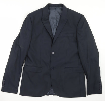 Mens UK Size 40 Topman Regular Blue Suit Jacket