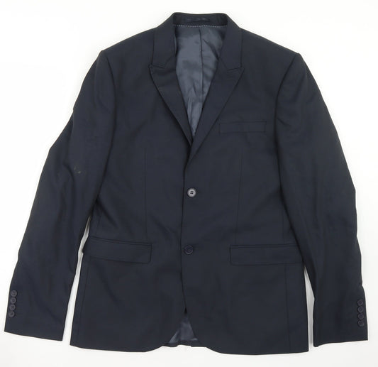 Mens UK Size 40 Topman Regular Blue Suit Jacket