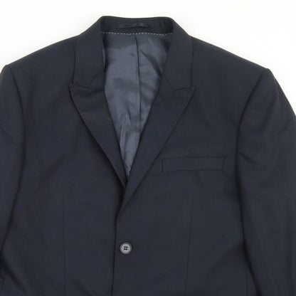 Mens UK Size 40 Topman Regular Blue Suit Jacket