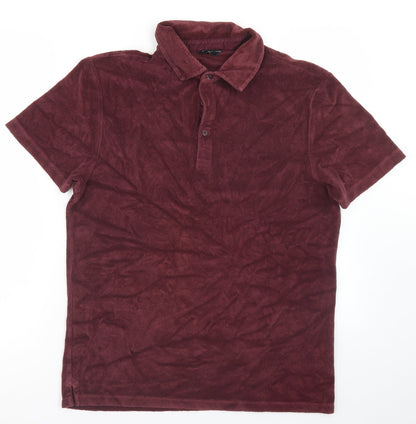 Autograph Mens Brown  Cotton  Polo Size M Collared