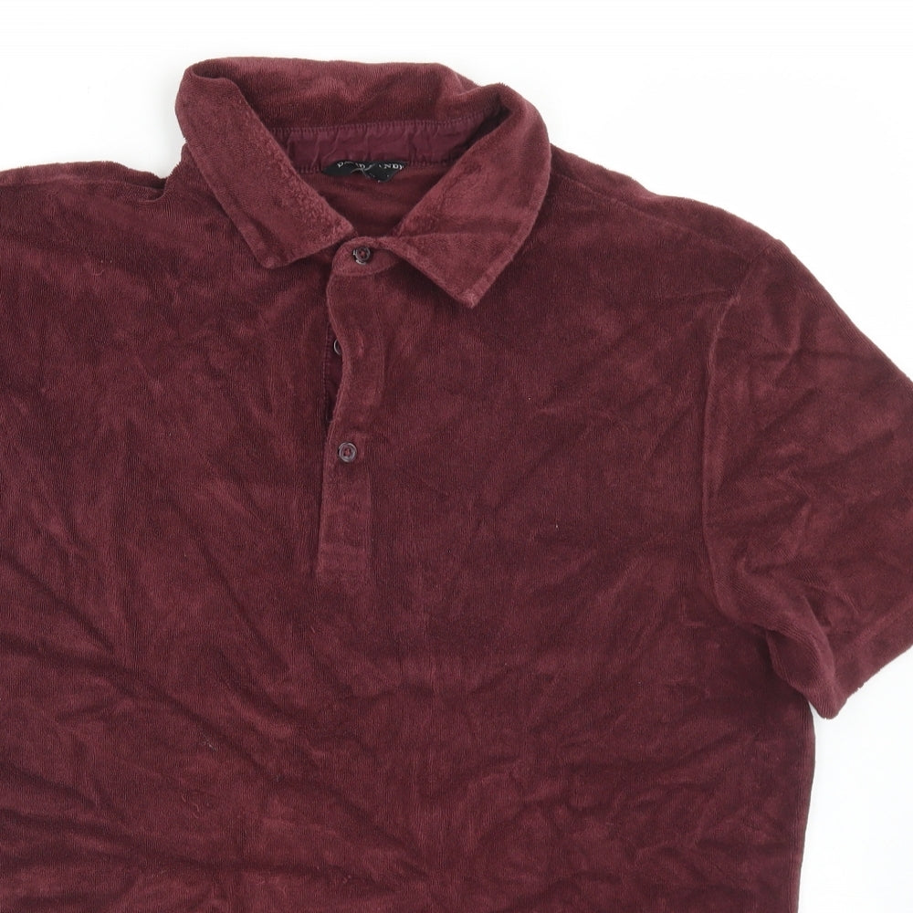 Autograph Mens Brown  Cotton  Polo Size M Collared