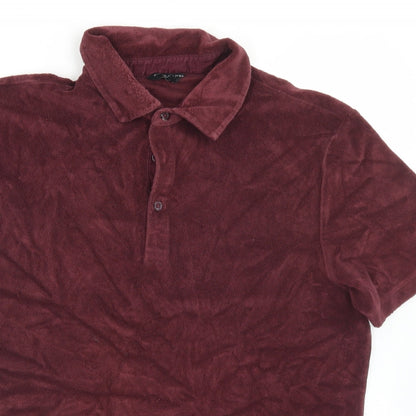 Autograph Mens Brown  Cotton  Polo Size M Collared