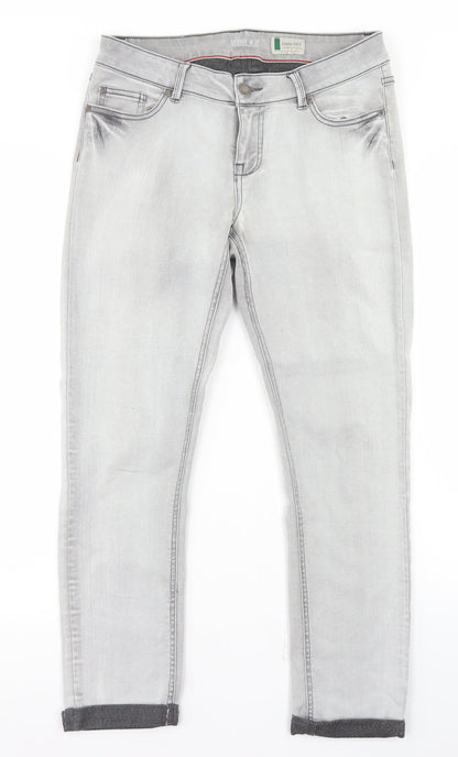 Denim 1982 Mens Grey  Cotton Skinny Jeans Size 30 in L26 in Regular Button