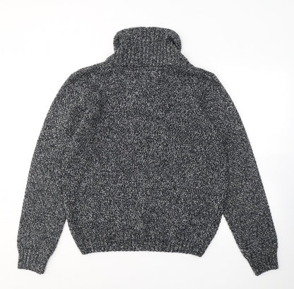RIVINGTON Womens Black Roll Neck  Acrylic Pullover Jumper Size L
