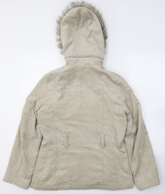 Klass Womens Beige   Parka Coat Size 12  Zip