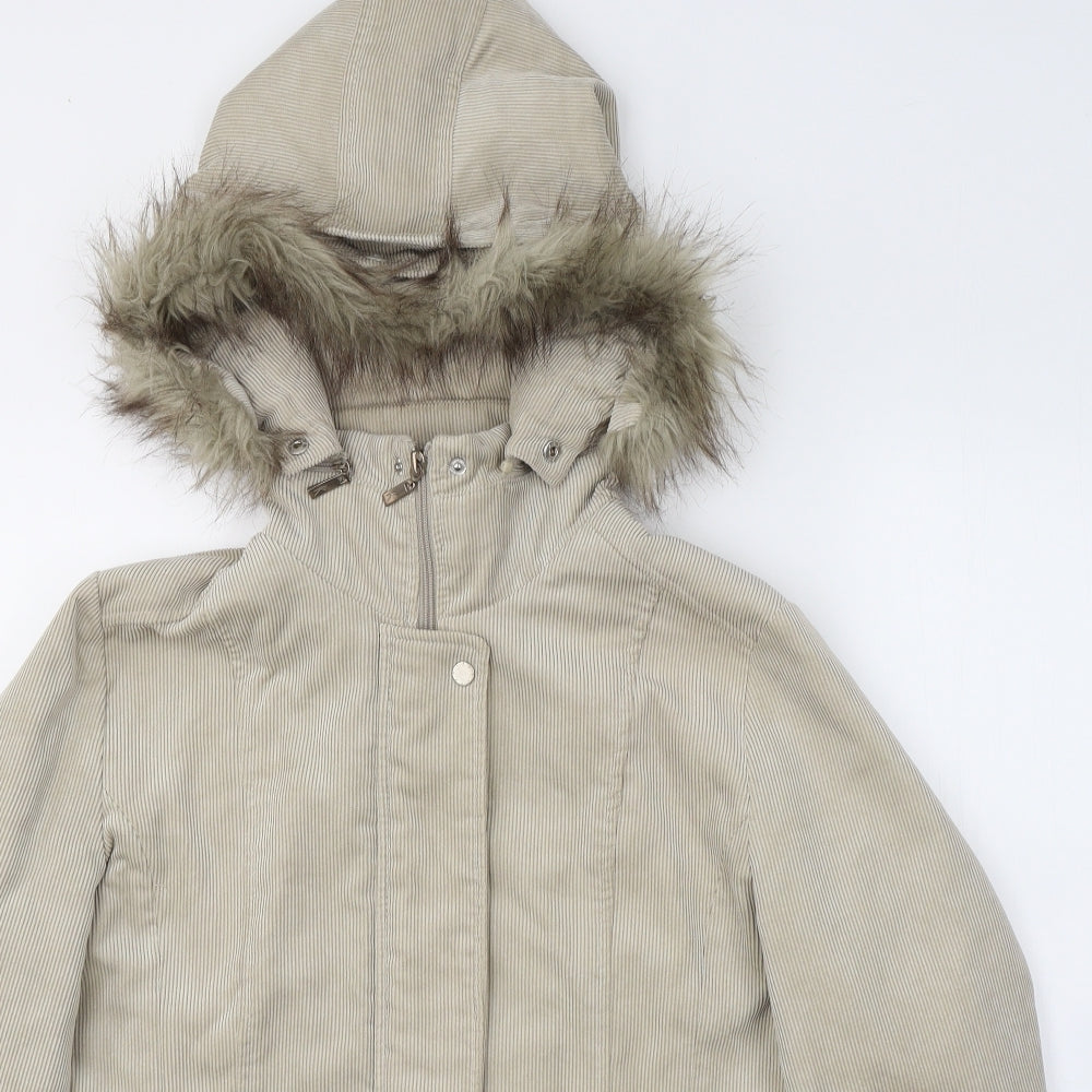 Womens UK Size 12 Klass Beige Parka Coat