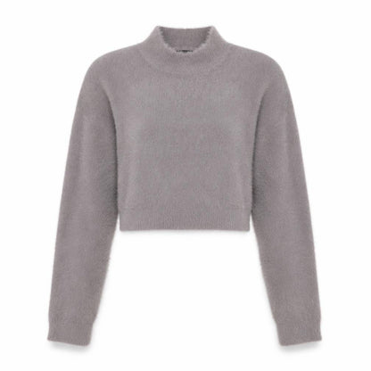 Womens UK Size L SheIn Grey Cropped Blouse