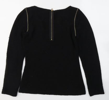 Womens UK Size 8 Limited Collection Black Jersey Blouse