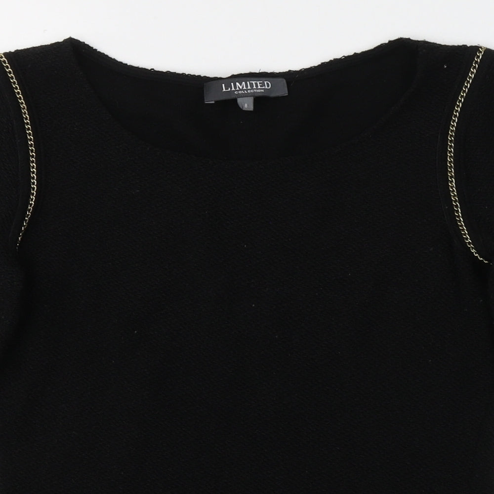 Womens UK Size 8 Limited Collection Black Jersey Blouse