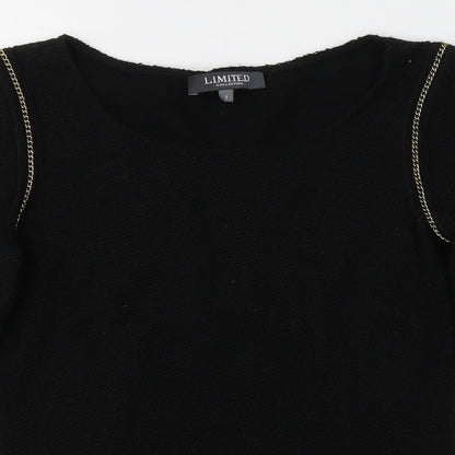 Womens UK Size 8 Limited Collection Black Jersey Blouse