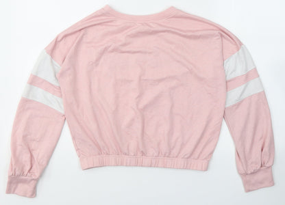 Dunnes Stores Womens Pink Striped Polyester Top Pyjama Top Size S