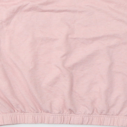 Dunnes Stores Womens Pink Striped Polyester Top Pyjama Top Size S