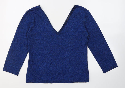 Womens UK Size 10 Atmosphere Blue Basic Blouse