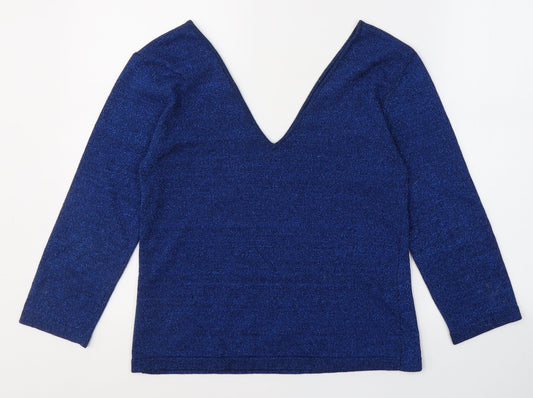 Womens UK Size 10 Atmosphere Blue Basic Blouse