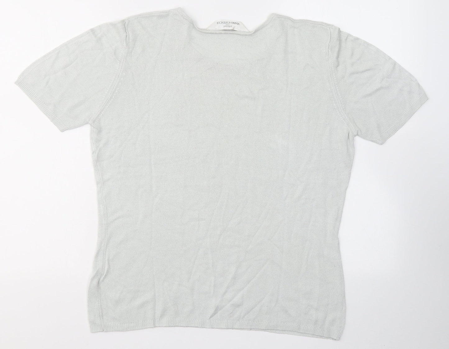 Womens UK Size 12 Marks and Spencer Grey Jersey T-Shirt