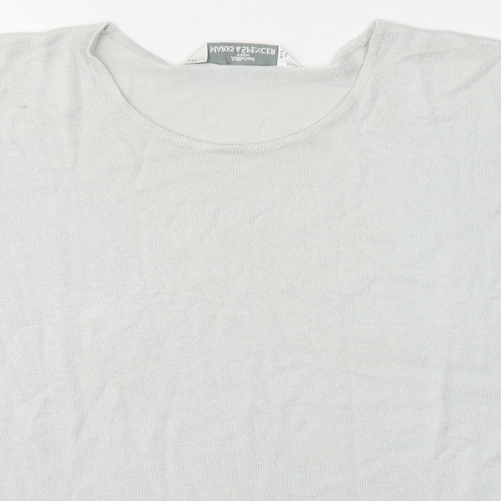 Womens UK Size 12 Marks and Spencer Grey Jersey T-Shirt