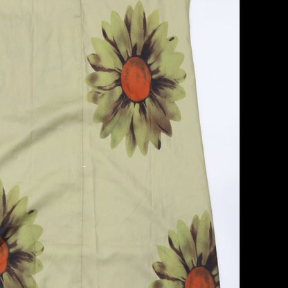 Preworn Womens Green  Polyester A-Line  Size L  V-Neck Pullover - Flower print