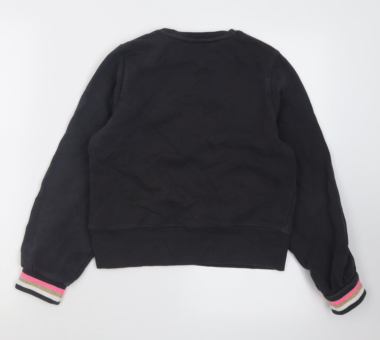 Marks and Spencer Girls Black  Cotton Pullover Sweatshirt Size 11-12 Years   - awesome