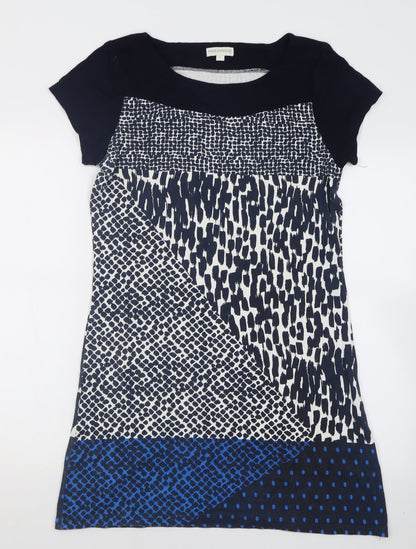 Paramour Womens Blue Plaid Viscose T-Shirt Dress  Size L  Crew Neck Pullover