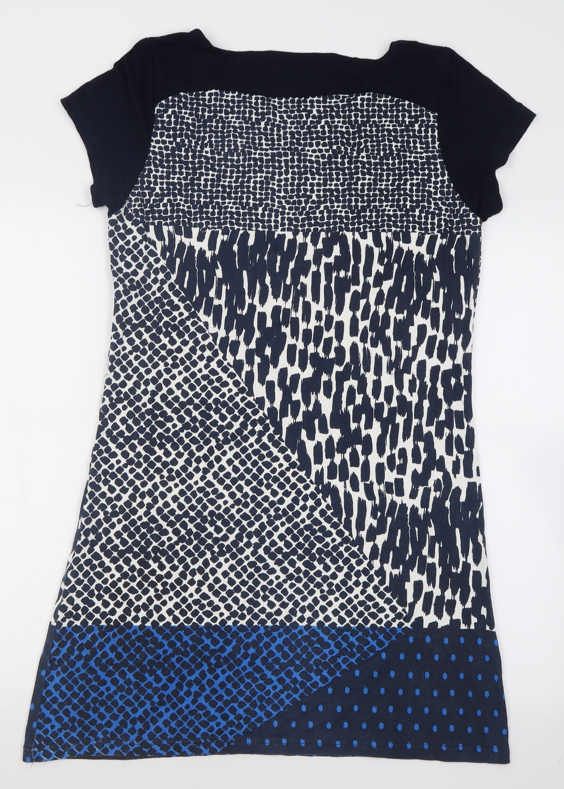 Paramour Womens Blue Plaid Viscose T-Shirt Dress  Size L  Crew Neck Pullover