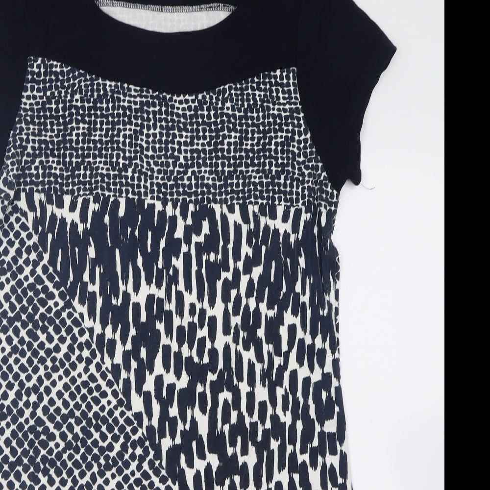 Paramour Womens Blue Plaid Viscose T-Shirt Dress  Size L  Crew Neck Pullover