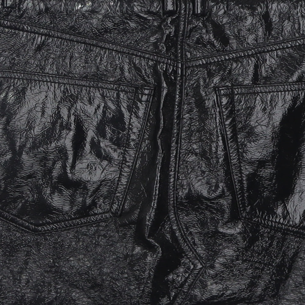 Pull&Bear Womens Black  Polyurethane A-Line  Size M   Button