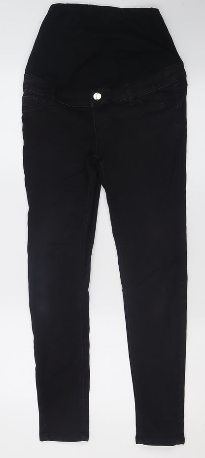 Dorothy Perkins Womens Black  Cotton Skinny Jeans Size 8 L28 in Regular Button