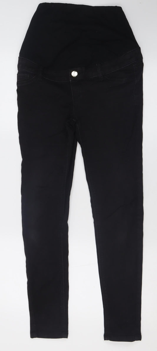 Dorothy Perkins Womens Black  Cotton Skinny Jeans Size 8 L28 in Regular Button