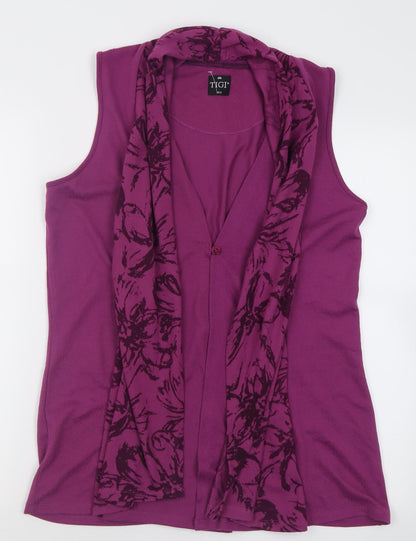 Womens UK Size 12 TIGI Purple Cardigan Jumper