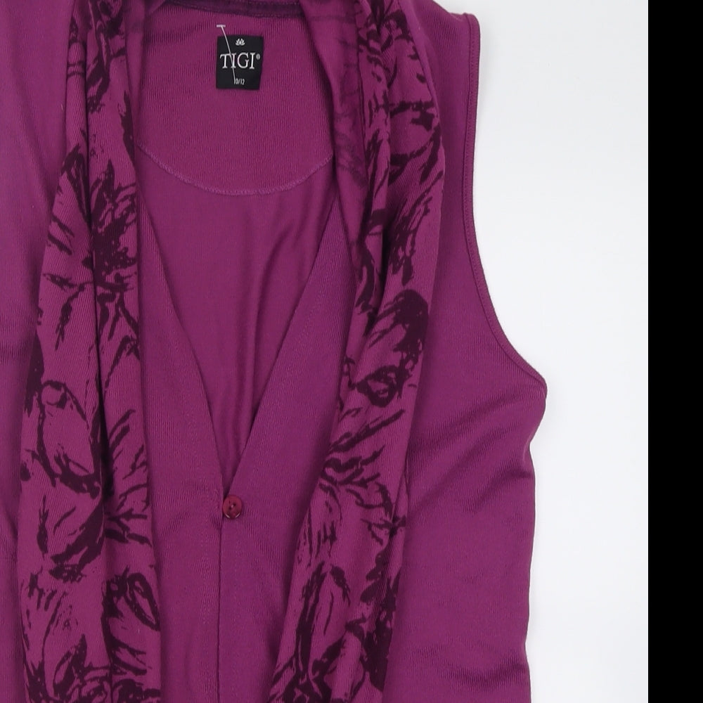 Womens UK Size 12 TIGI Purple Cardigan Jumper