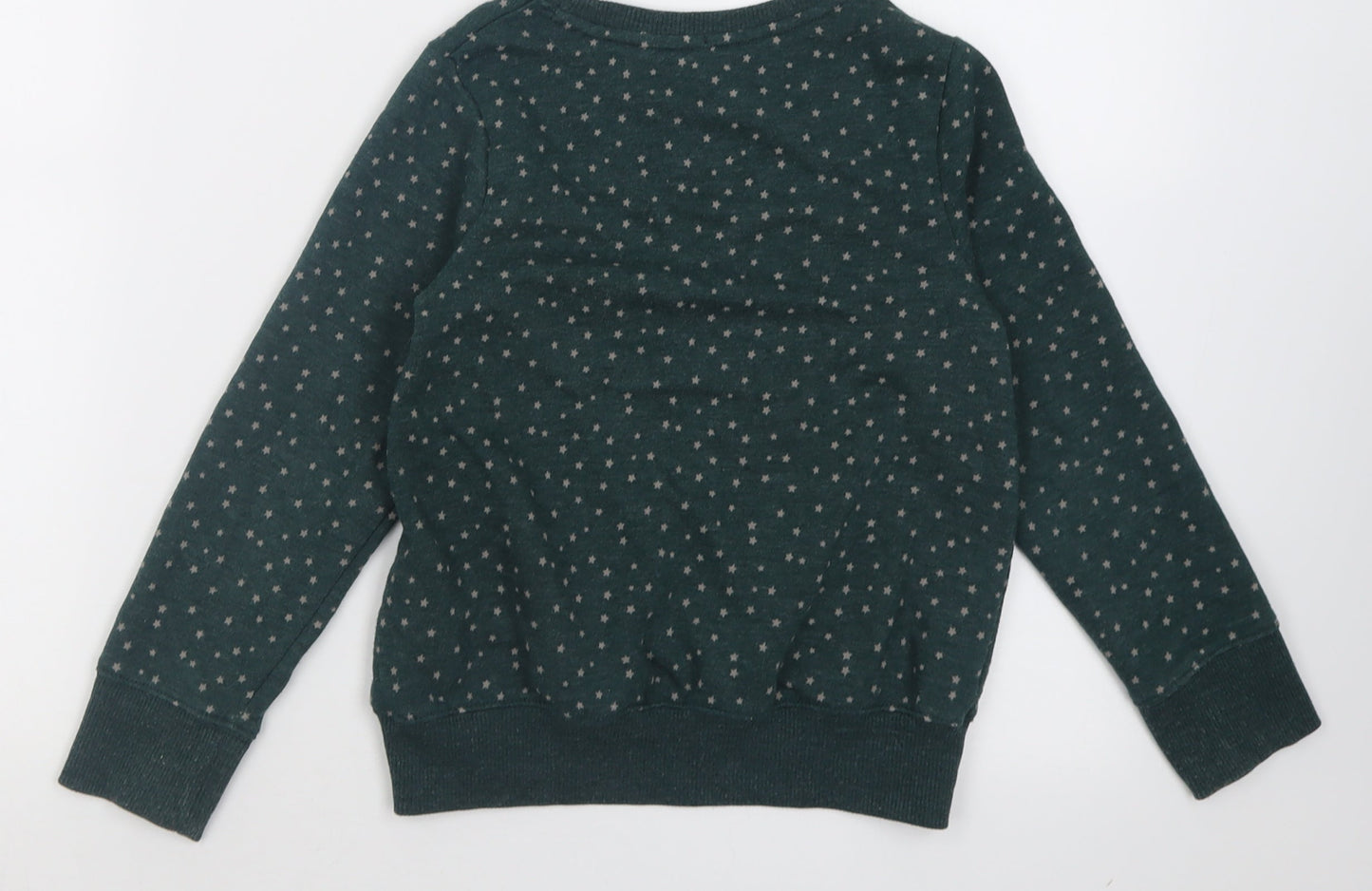NEXT Girls Green Geometric Cotton Pullover Sweatshirt Size 8 Years  Pullover - Star Pattern