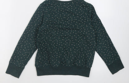 NEXT Girls Green Geometric Cotton Pullover Sweatshirt Size 8 Years  Pullover - Star Pattern