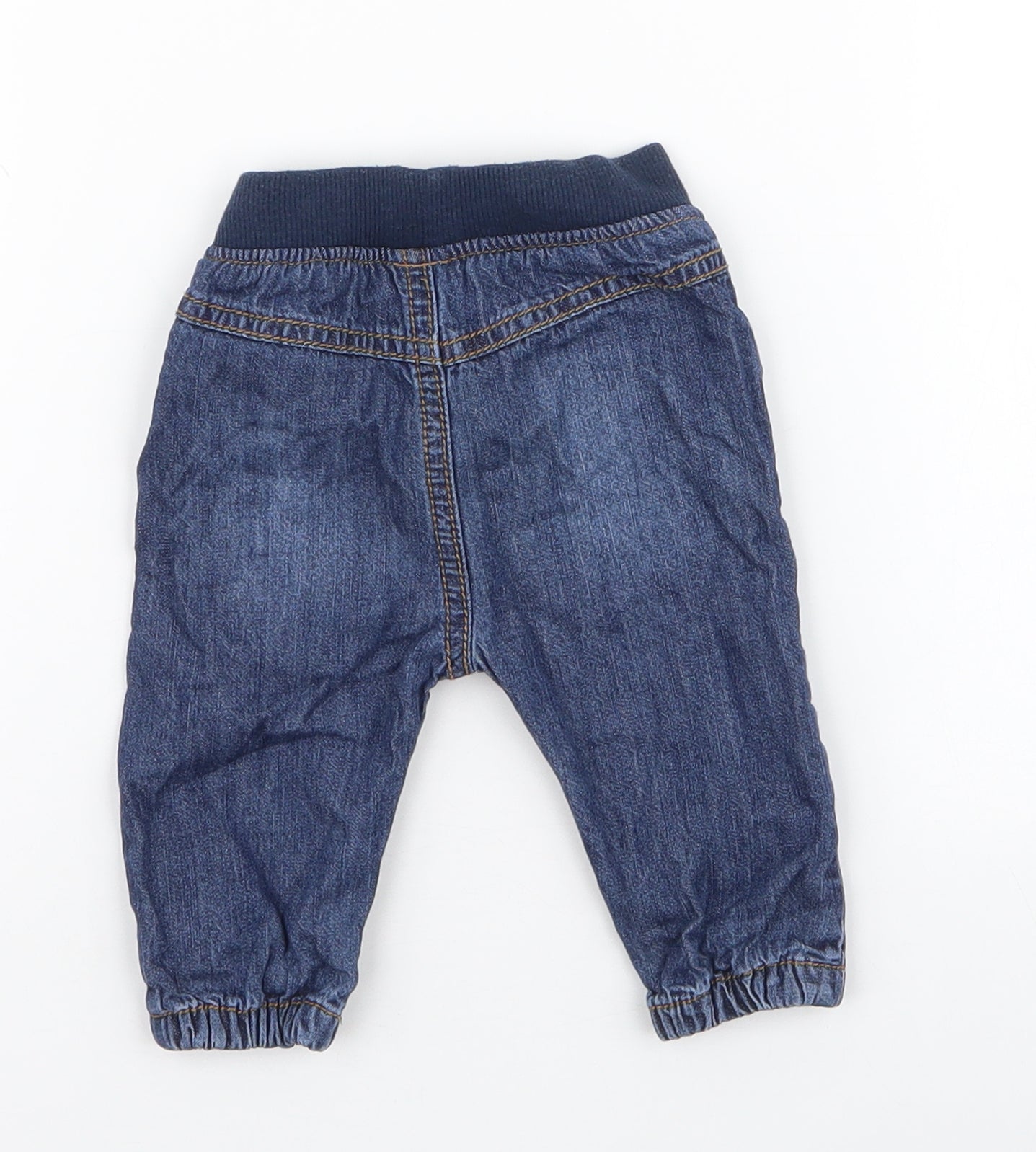 F&F Boys Blue  Cotton Jogger Jeans Size 3-6 Months  Pullover