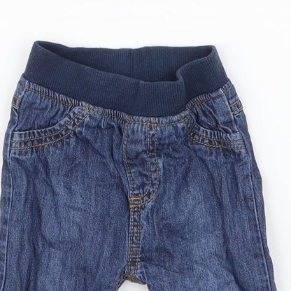 F&F Boys Blue  Cotton Jogger Jeans Size 3-6 Months  Pullover