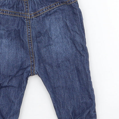F&F Boys Blue  Cotton Jogger Jeans Size 3-6 Months  Pullover